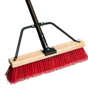 Ryno Medium Assembled Push Broom - Red