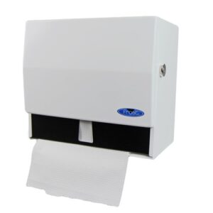 Universal Paper Towel Dispenser W/Lock - White Enamel