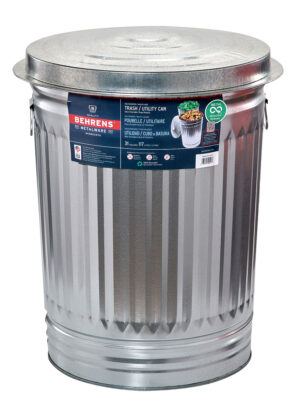 Galvanized Metal Garbage Can w/ Infinity Lid